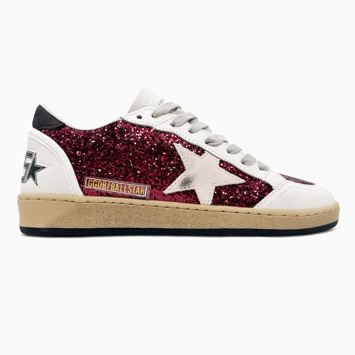 Golden Goose Ball Star Bordeaux Glitter
