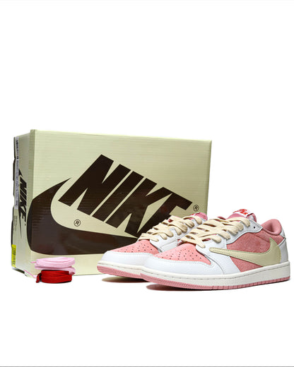 Nike Air Jordan 1 Low x Travis Scott Pink White Beige