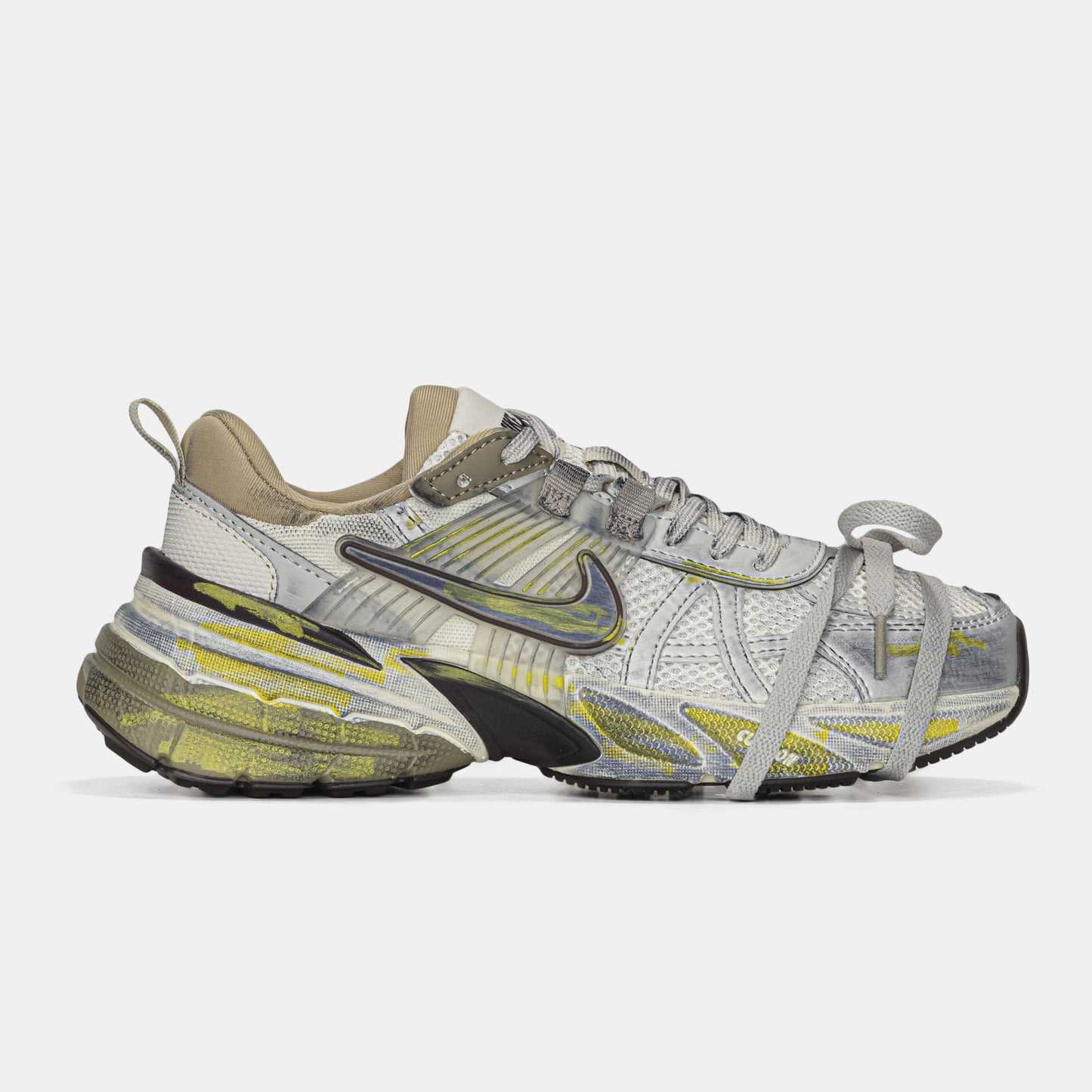 Nike Runntek V2K Silver Beige Yellow Custom