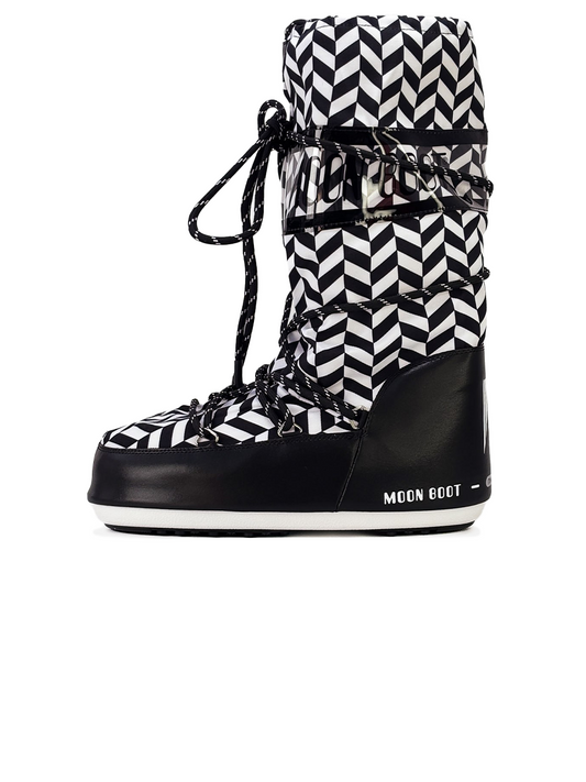 Moon Boot Icon Optical Black White