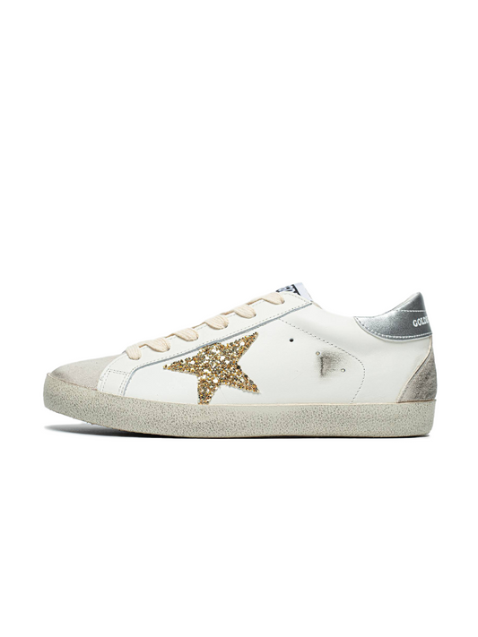 Golden Goose Superstar Sneakers With Golden Glitter