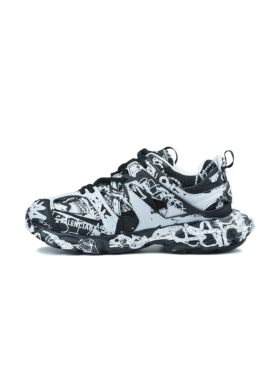 Balenciaga Track Graffiti Black White