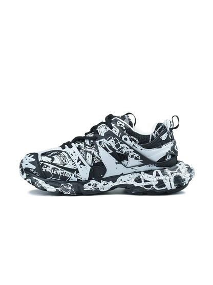 Balenciaga Track Graffiti Black White