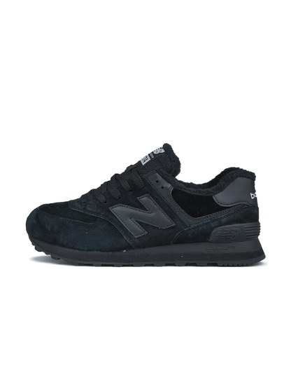 New Balance 574 Black Dark Blue Хутро