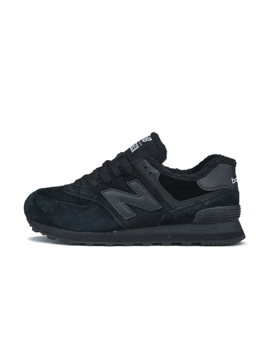 New Balance 574 Black Dark Blue Хутро