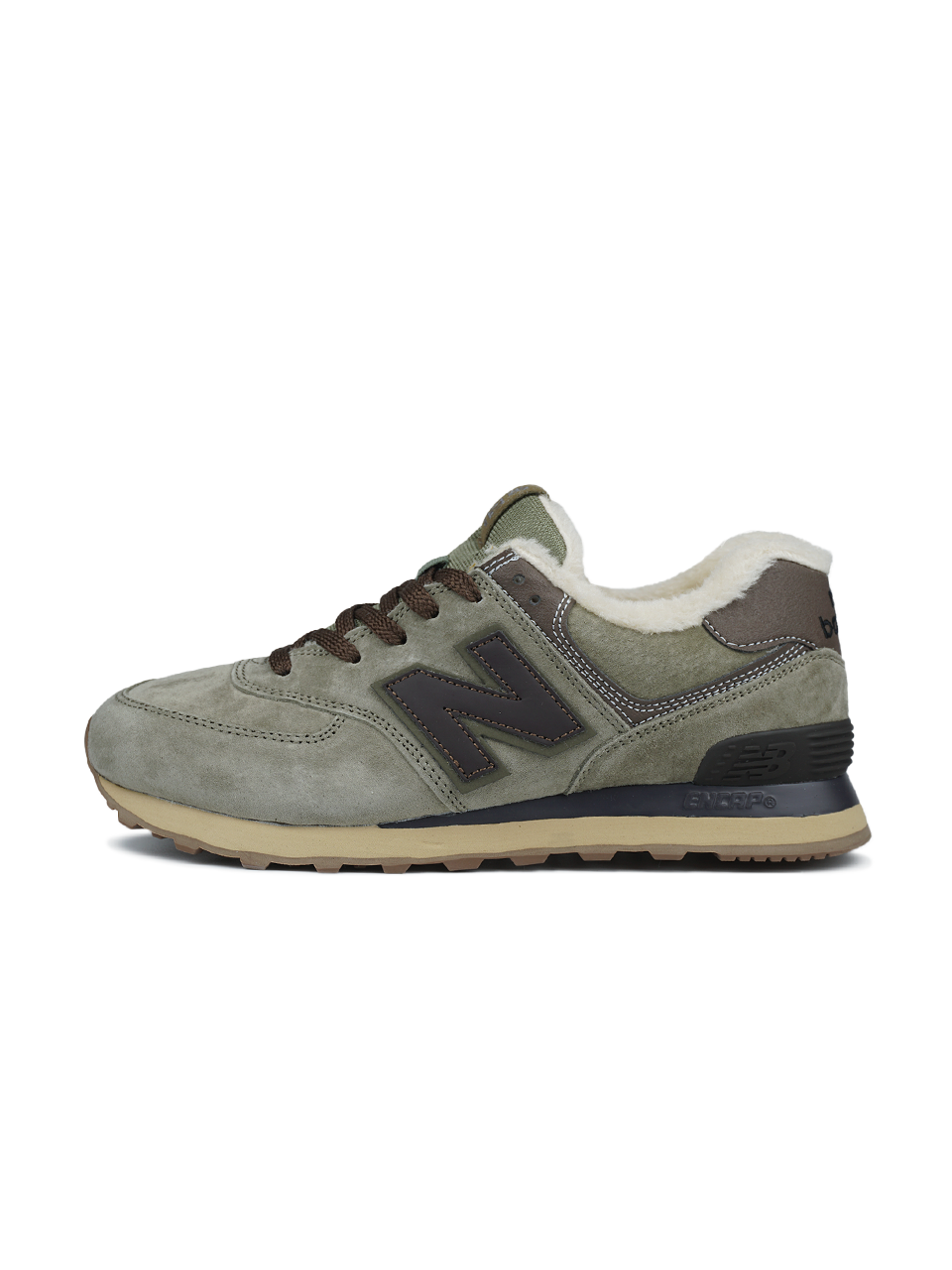 New Balance 574 Grey Brown Khaki Хутро
