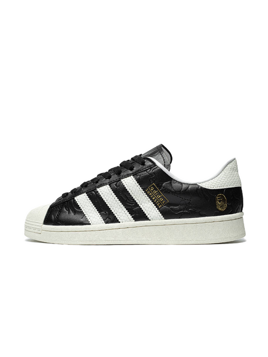 Bape x Adidas Superstar x Atmos Black White