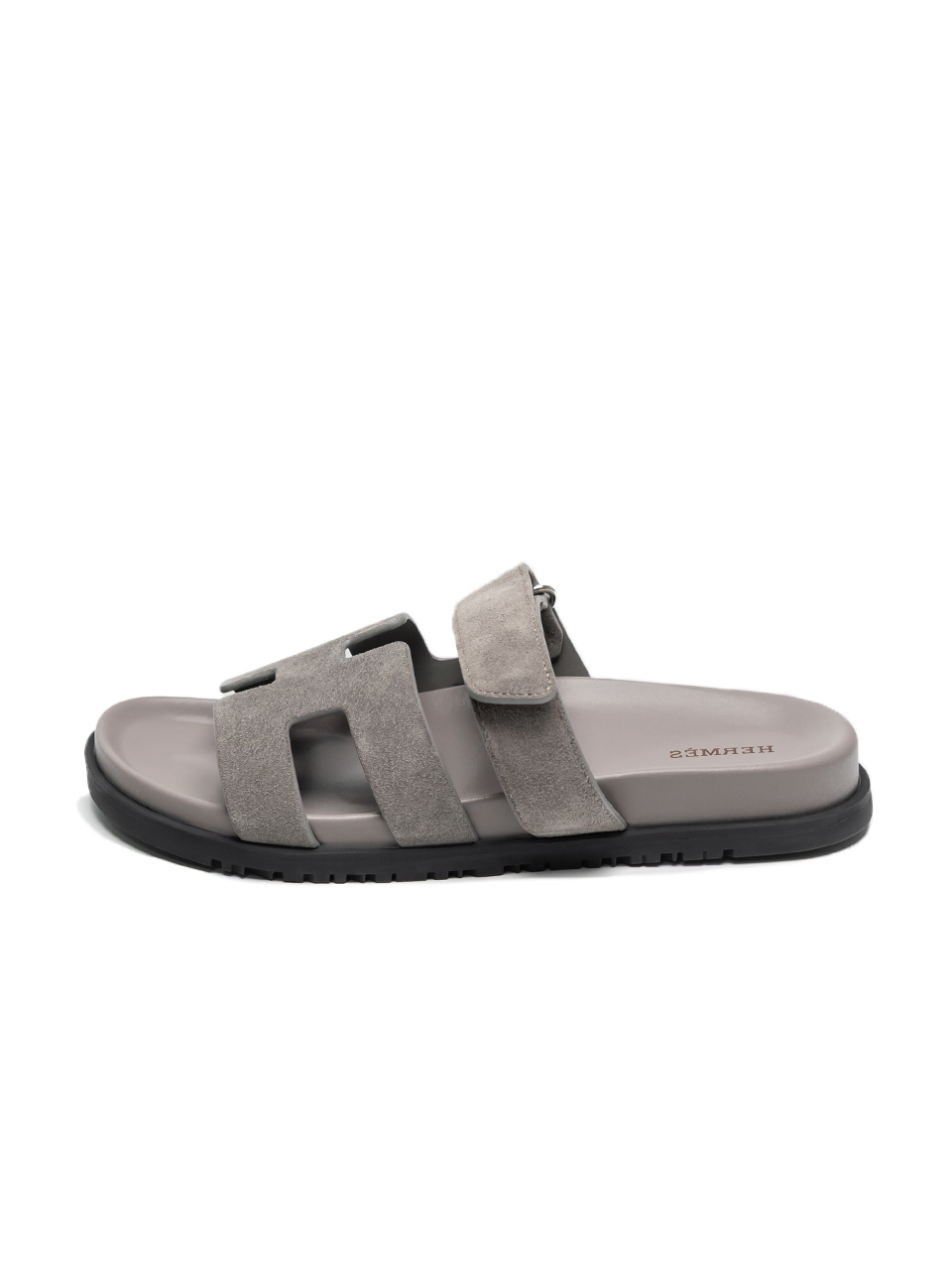 Hermes Chypre Sandals Grey Suede
