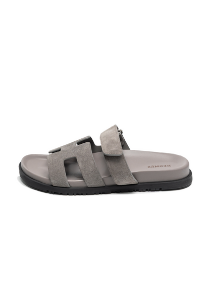 Hermes Chypre Sandals Grey Suede