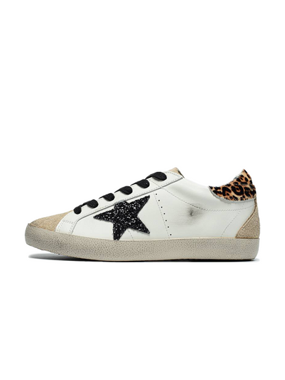 Golden Goose Superstar Leopard Black Glitter Star