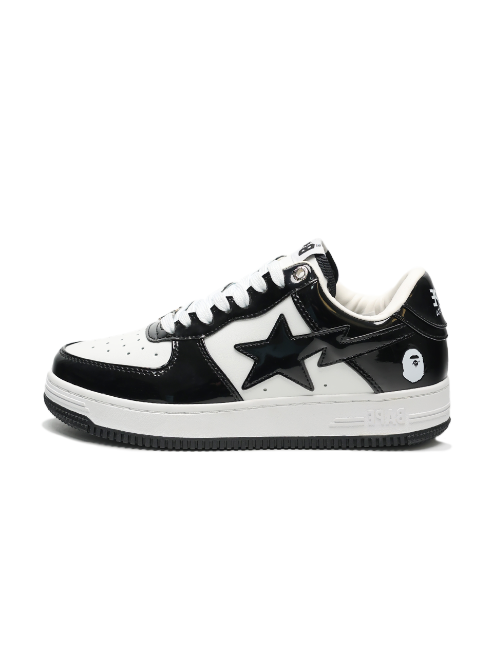 Bape A Bathing Ape Bape STA Patent Leather Black White