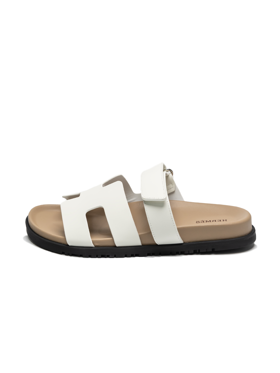 Hermes Chypre Sandals White Calfskin