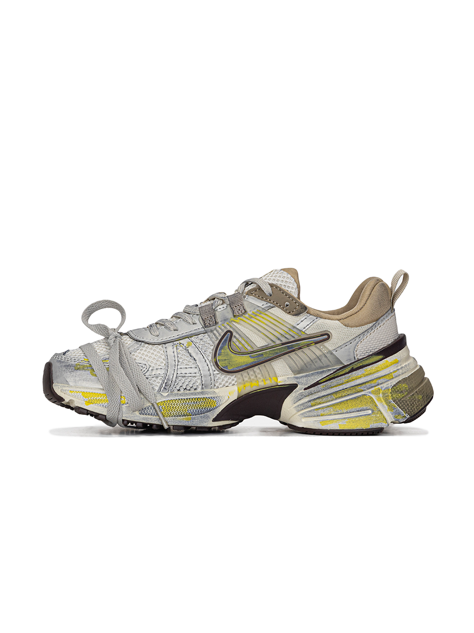 Nike Runntek V2K Silver Beige Yellow Custom