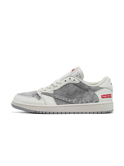 Nike Air Jordan 1 Retro Low x Travis Scott x Supreme White Grey