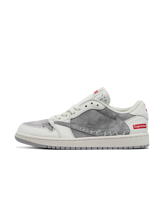 Nike Air Jordan 1 Retro Low x Travis Scott x Supreme White Grey
