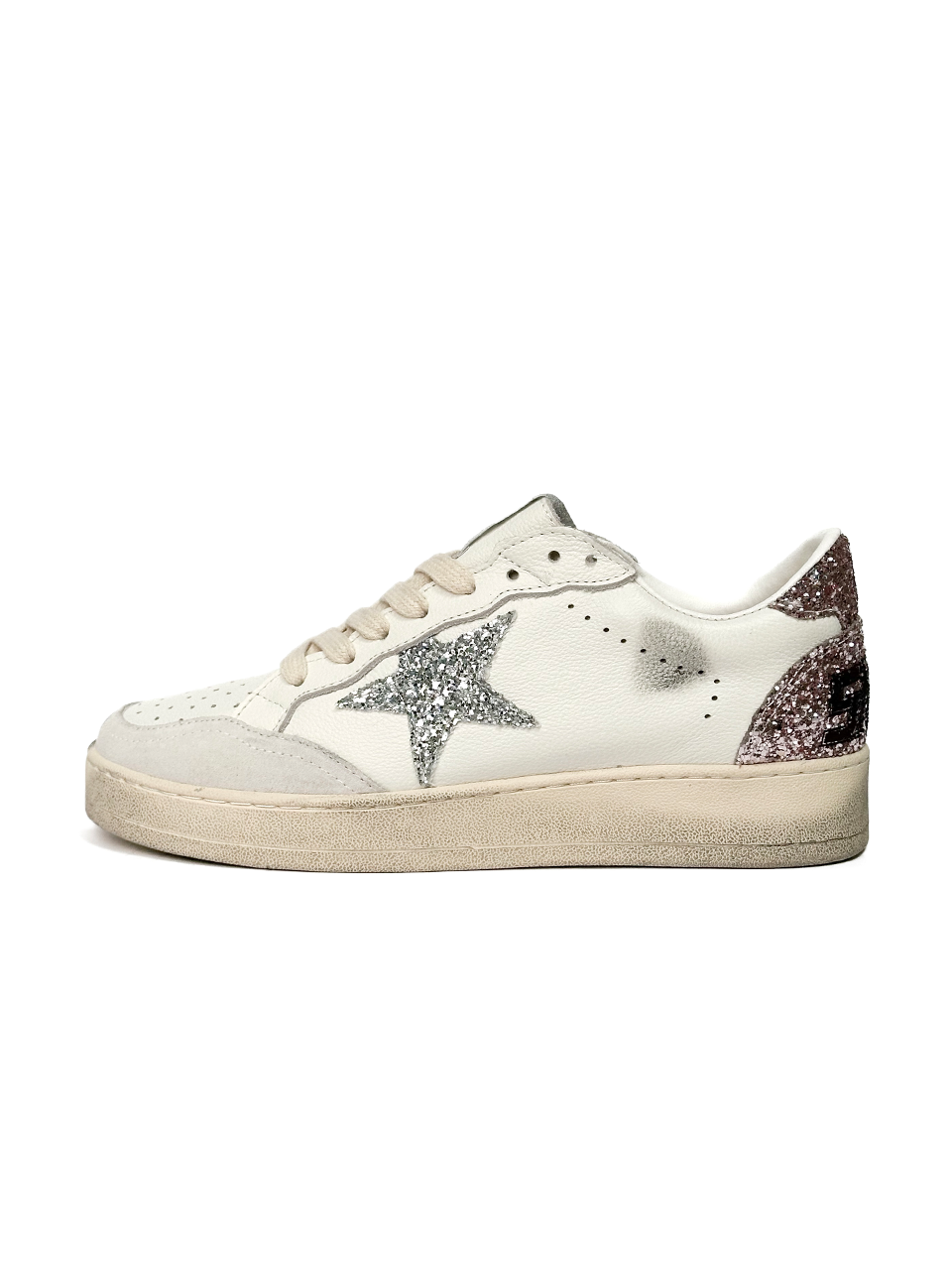Golden Goose Superstar GGDB Ballstar White Silver Rose
