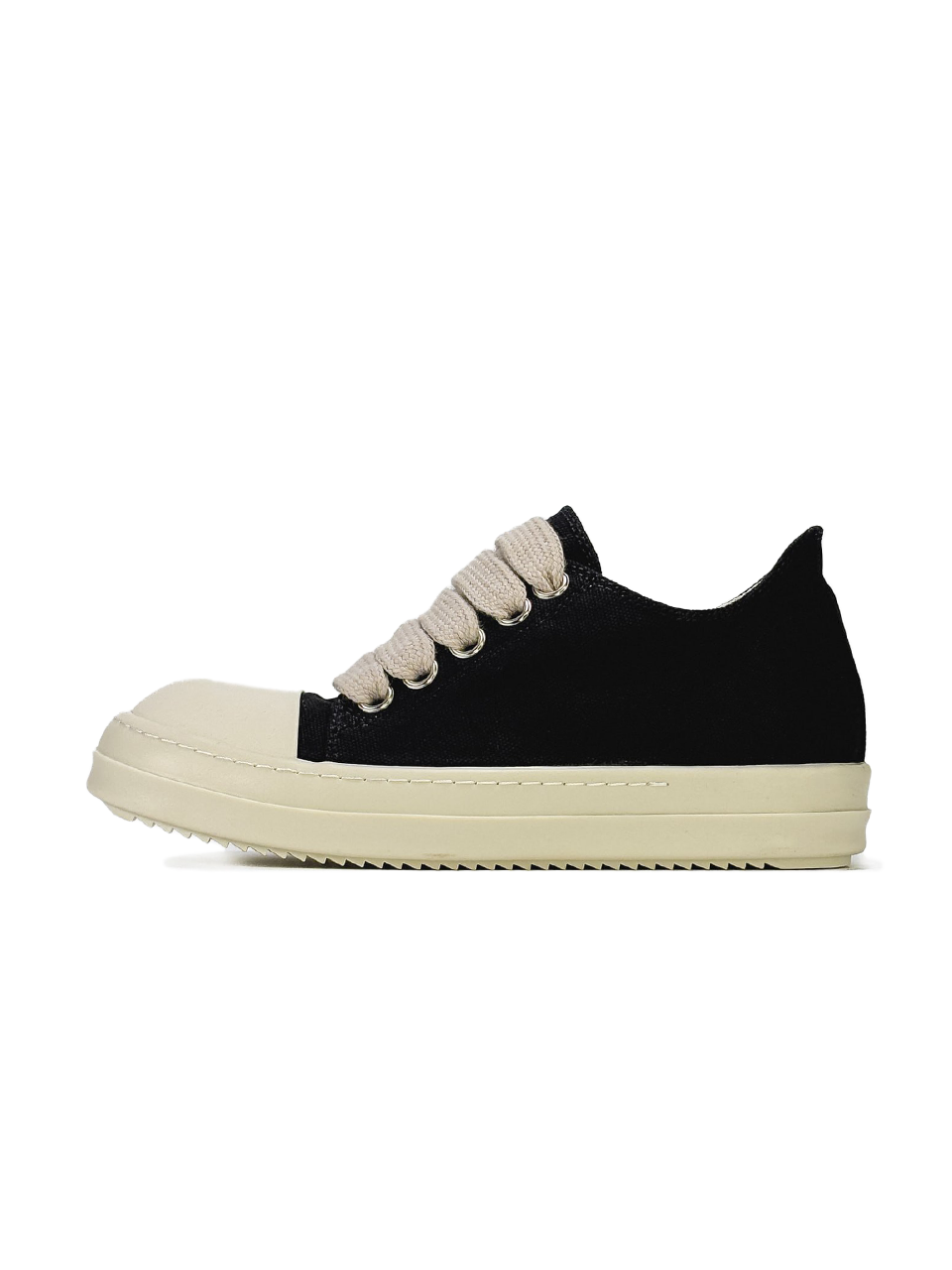 Rick Owens DRKSHDW Jumbo Lace Ramones Low Black Beige