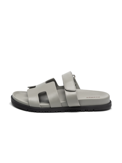 Hermes Chypre Sandals Grey Calfskin