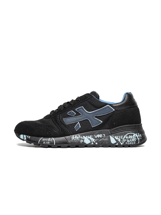 Premiata Mick Black Blue Logo