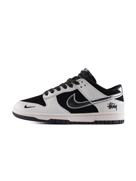 Nike SB Dunk Low x Stussy Black White Metallic