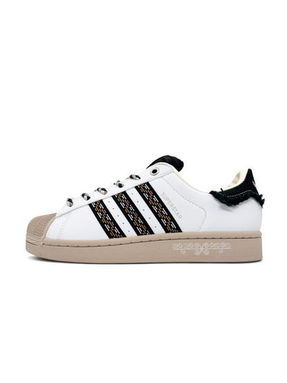 Adidas Superstar II Fringe White Beige Black