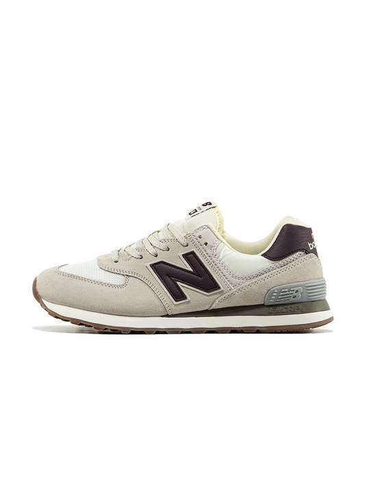 New Balance 574 Beige Brown Logo