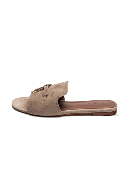 Loro Piana Summer Charms Sandal Suede Sandstone