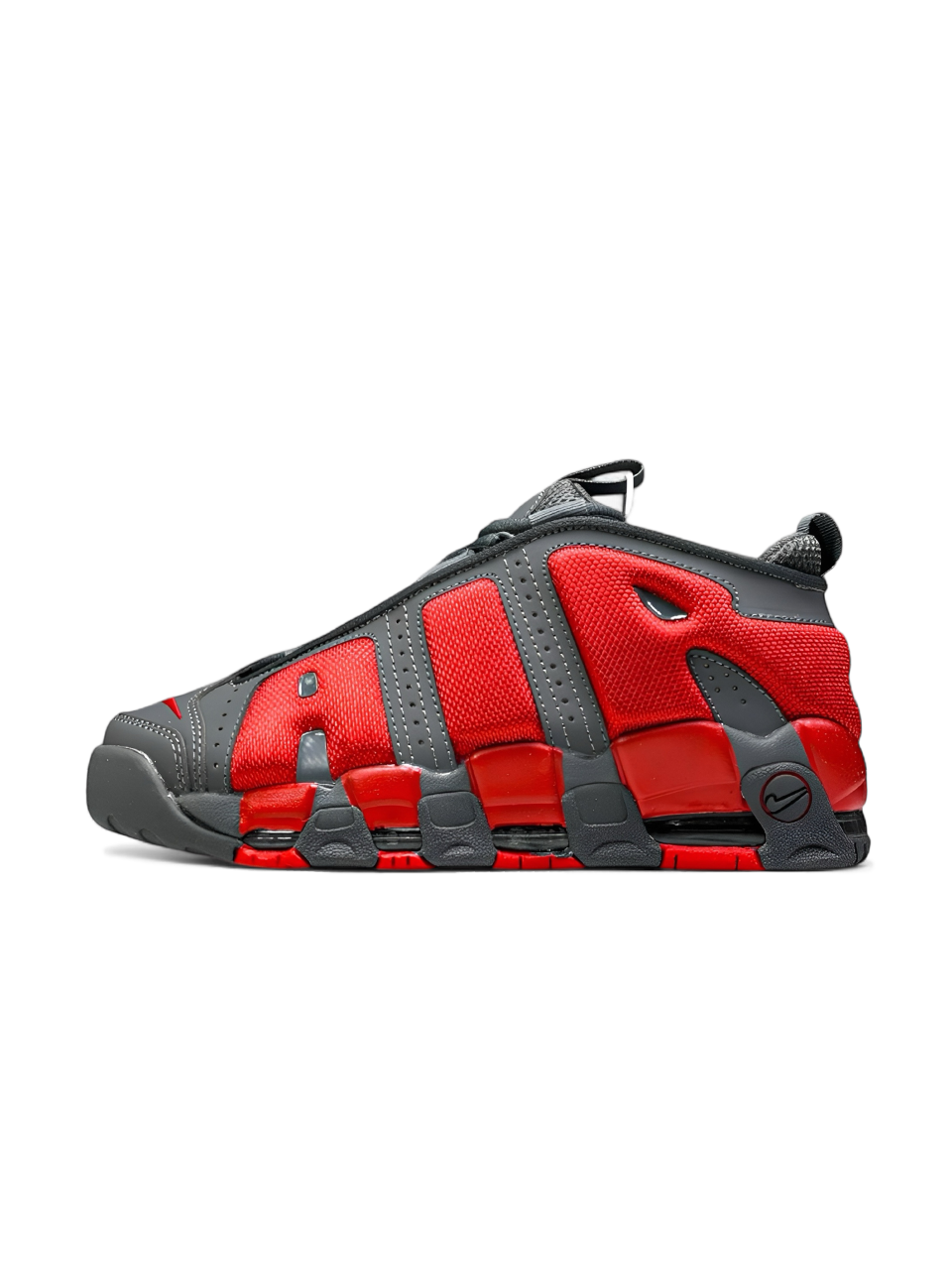 Nike Air More Uptempo Low Dark Grey Light Crimson