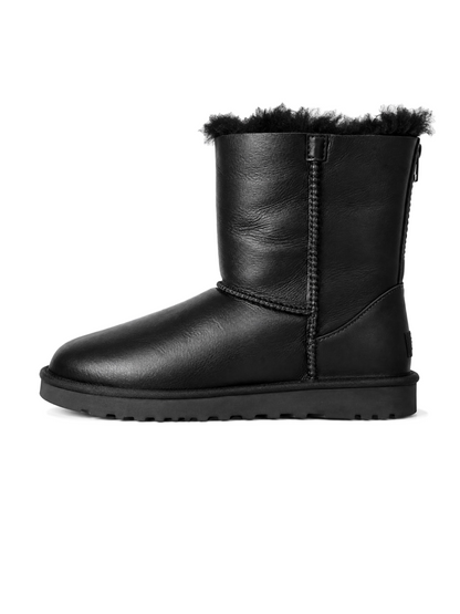 UGG Classic Zip Short Leather Black