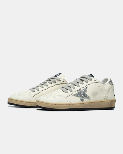 Golden Goose Ball Star Cream Silver