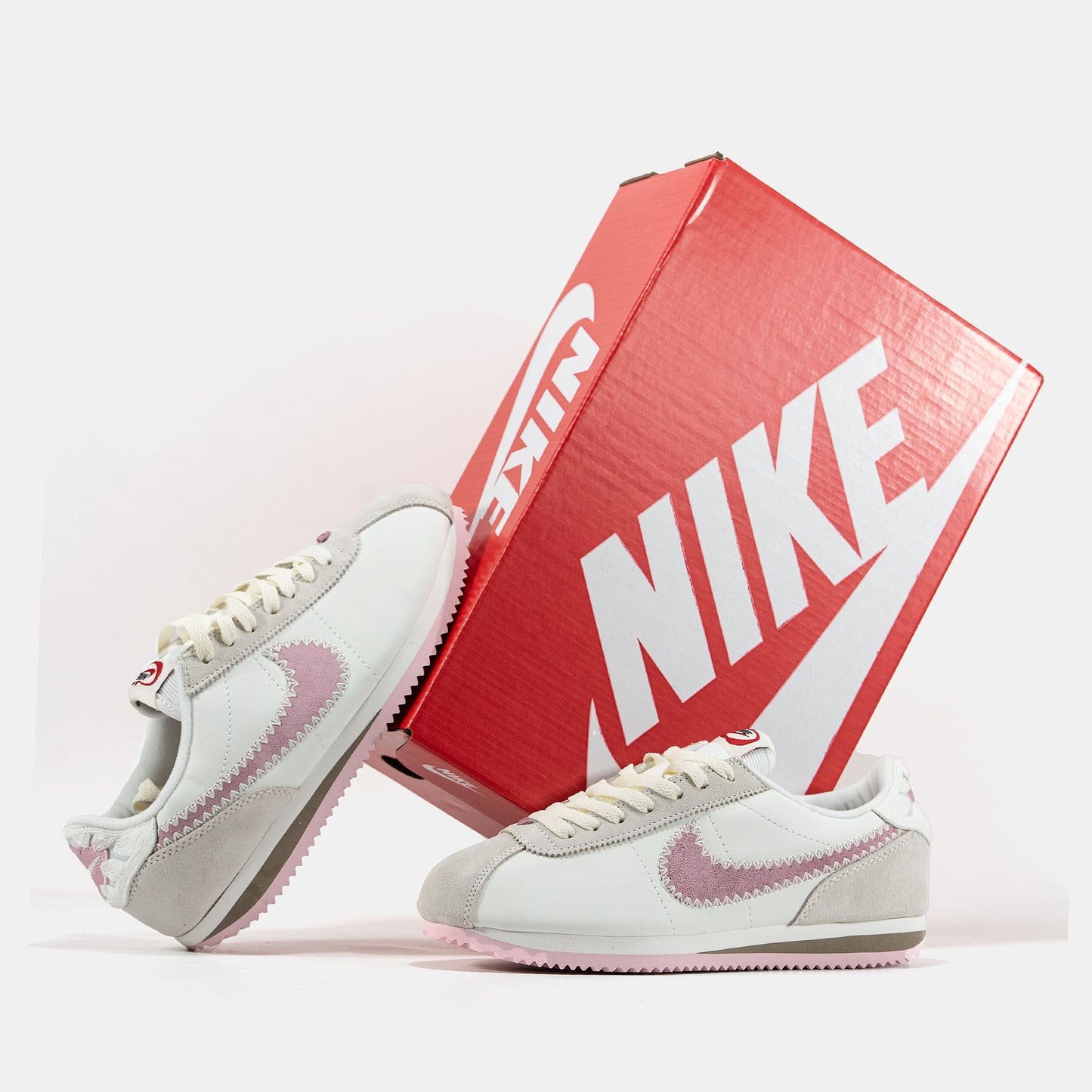 Nike Cortez Leather Valentine's Day Sail College Grey Pink Foam