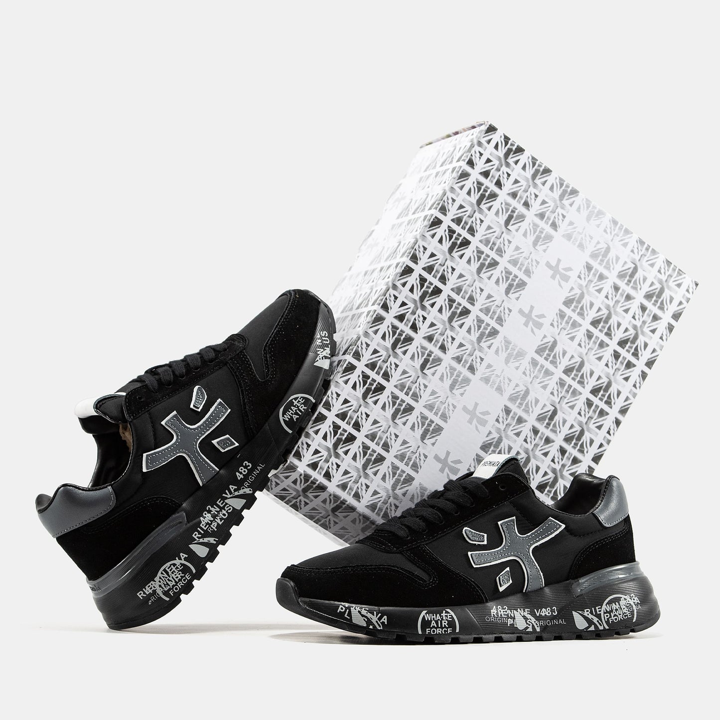 Premiata Mick Black Grey Logo
