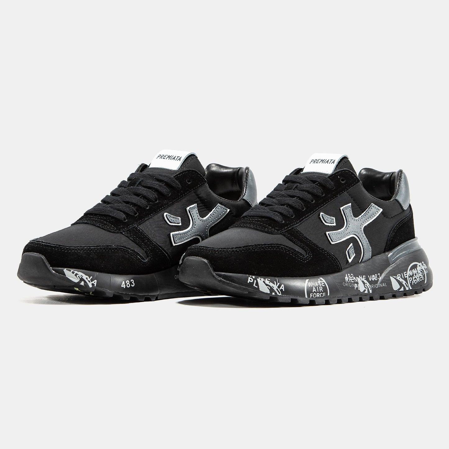 Premiata Mick Black Grey Logo