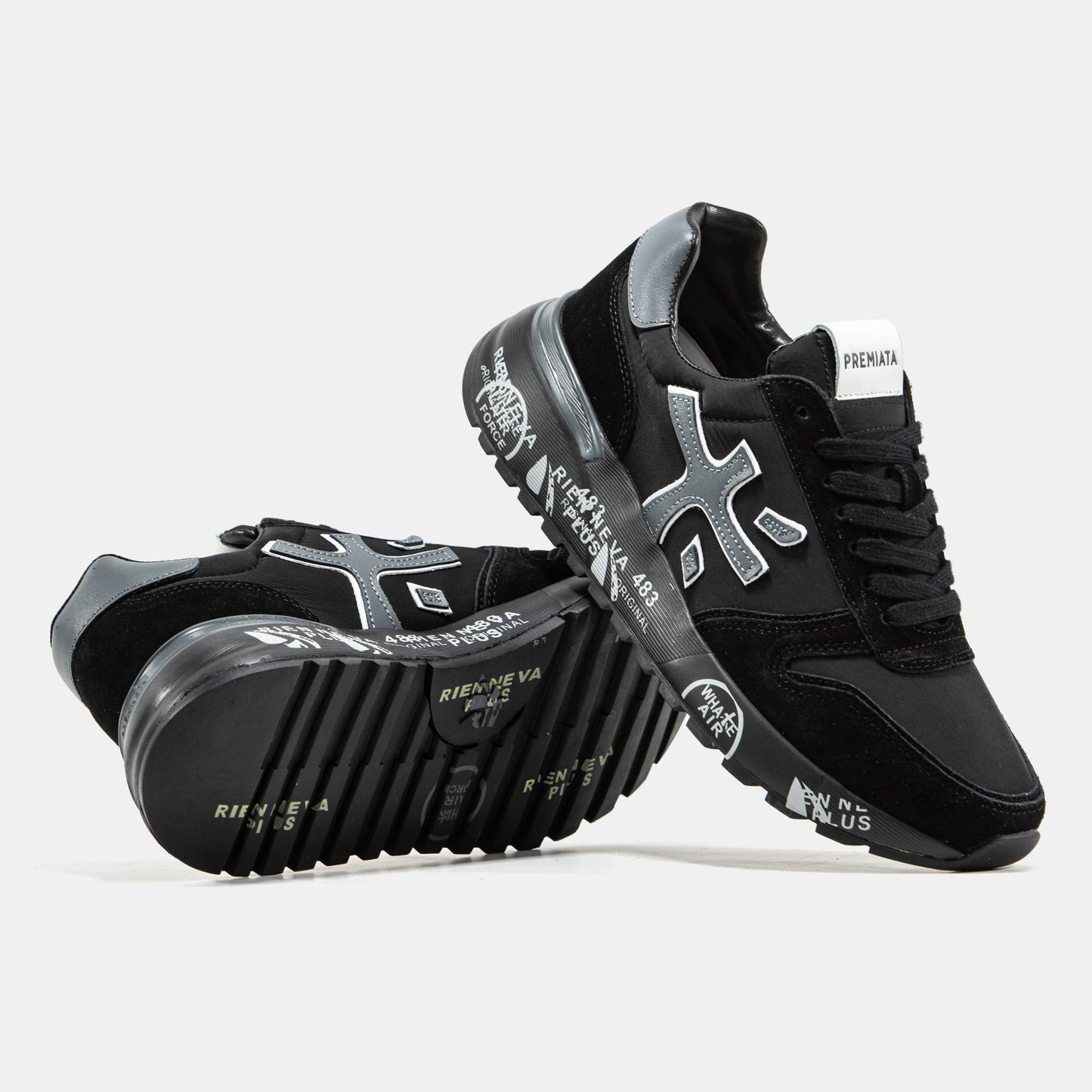 Premiata Mick Black Grey Logo