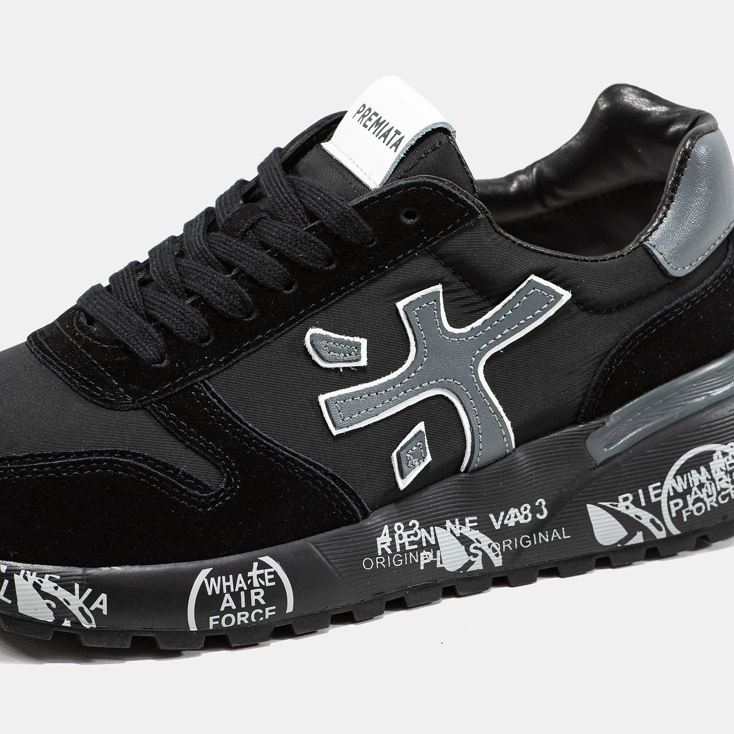 Premiata Mick Black Grey Logo