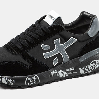 Premiata Mick Black Grey Logo