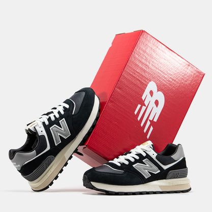 New Balance 574 Black White Beige