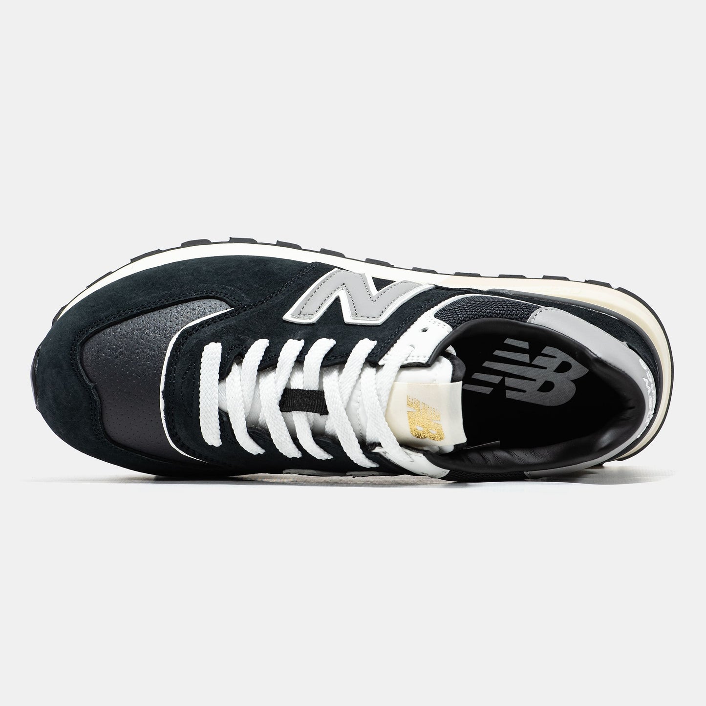 New Balance 574 Black White Beige