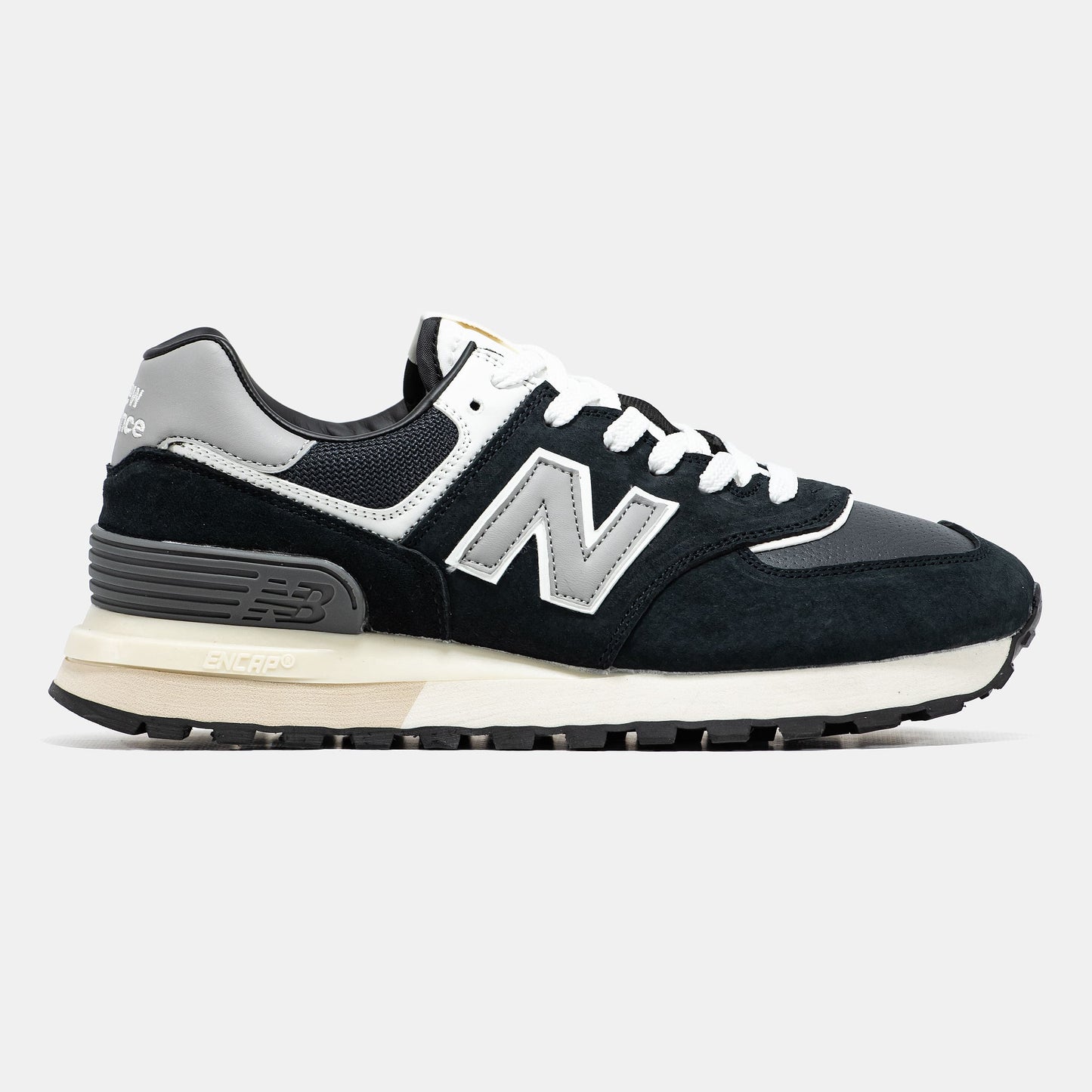 New Balance 574 Black White Beige