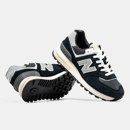 New Balance 574 Black White Beige