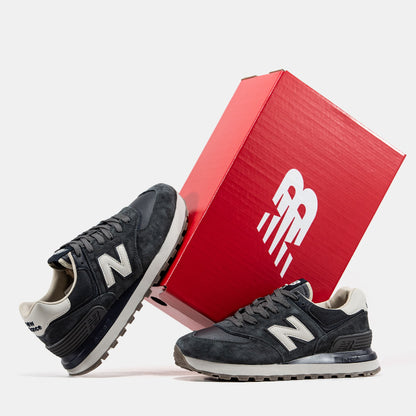 New Balance 574 Grey White Logo