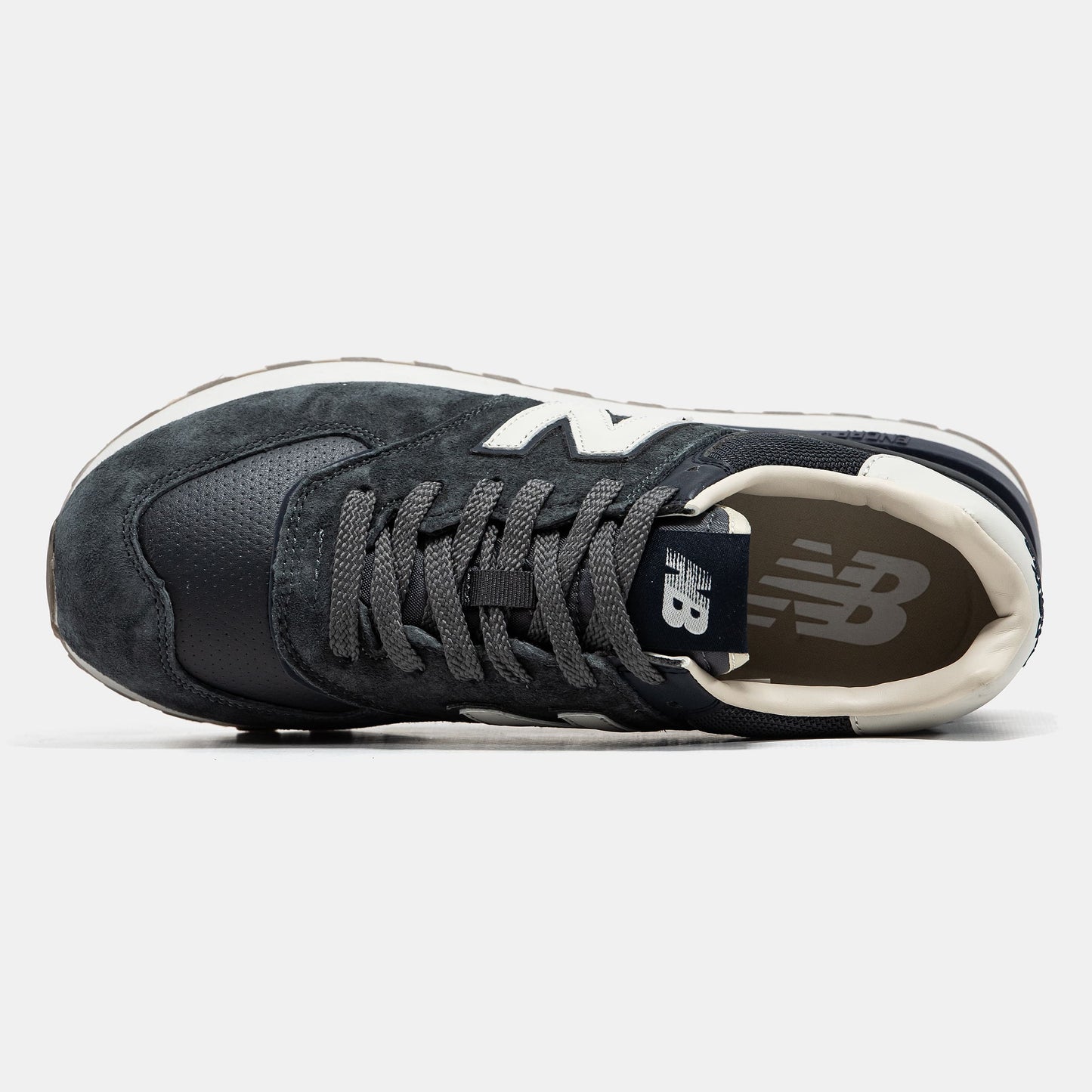New Balance 574 Grey White Logo