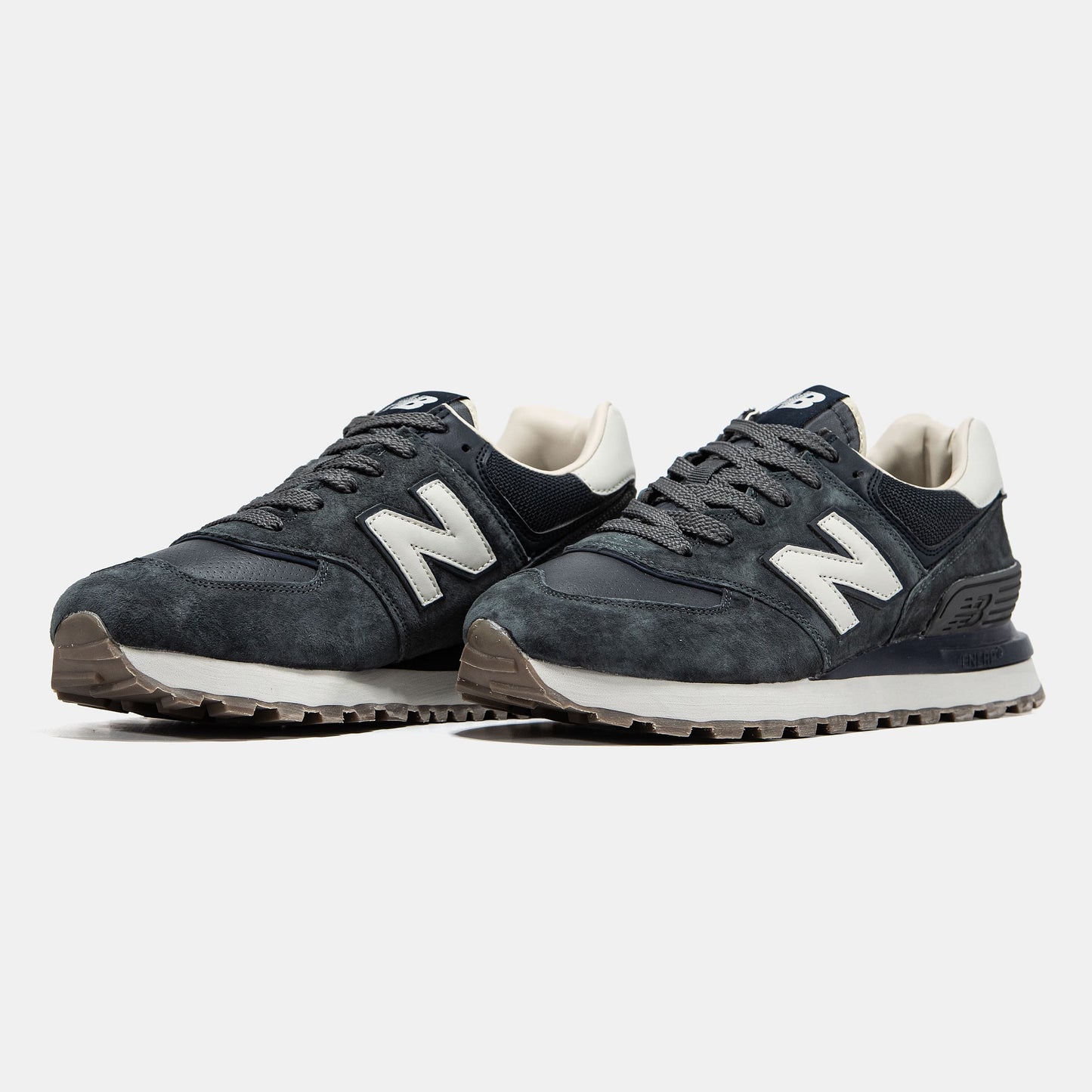 New Balance 574 Grey White Logo