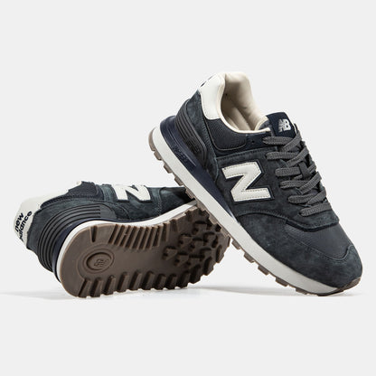 New Balance 574 Grey White Logo