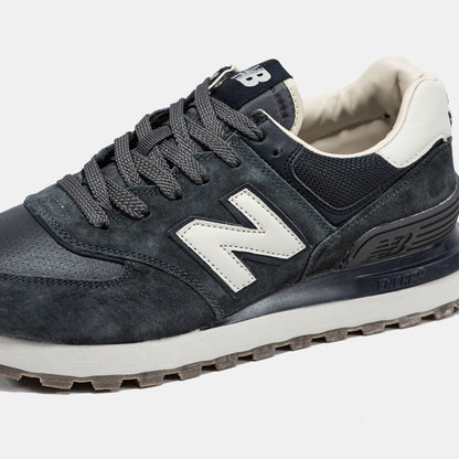New Balance 574 Grey White Logo