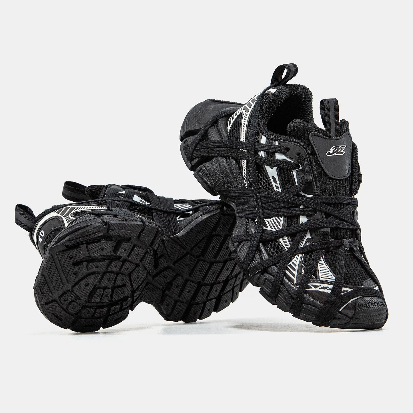 Balenciaga 3XL Extreme Lace Black Silver