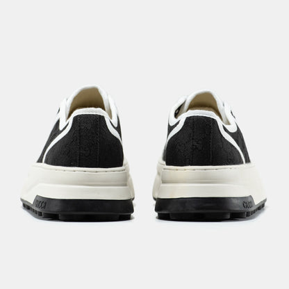 Gucci GG Platform Canvas Sneakers Black White