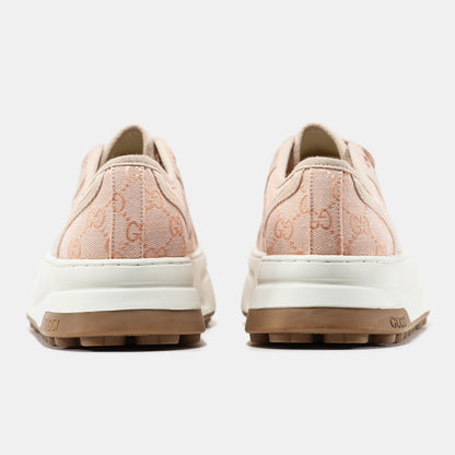 Gucci GG Platform Canvas Sneakers Pink White