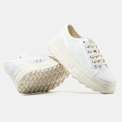 Gucci GG Platform Canvas Sneakers White