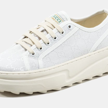 Gucci GG Platform Canvas Sneakers White
